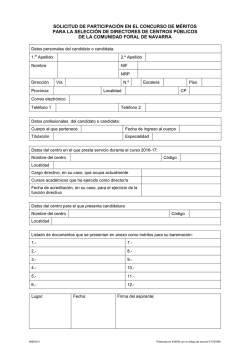 SOLICITUD DE PARTICIPACI&Oacute;N EN EL CONCURSO DE M&Eacute;RITOS