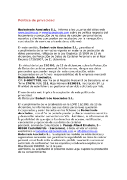 Pol&iacute;tica de privacidad