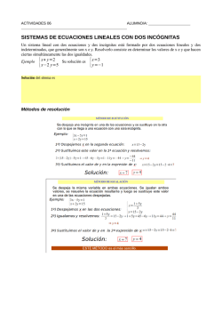 SISTEMAS DE ECUACIONES LINEALES CON DOS INC&Oacute;GNITAS