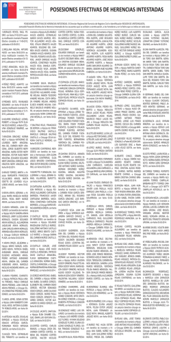 POSESIONES EFECTIVAS DE HERENCIAS INTESTADAS