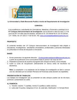 Convocatoria - Universidad La Salle Benavente
