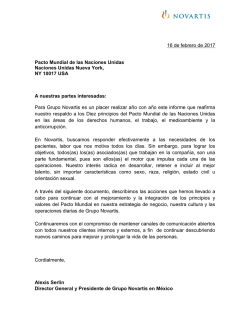 16 de febrero de 2017 Pacto Mundial de las Naciones Unidas