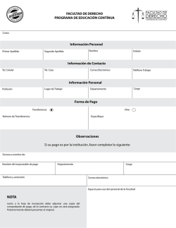hoja de inscripci&oacute;n - Facultad de Derecho de la UCR