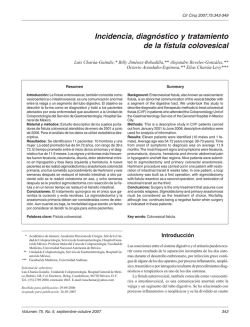 Incidencia, diagn&oacute;stico y tratamiento de la f&iacute;stula colovesical (PDF