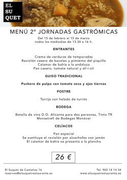 men&uacute;s eventos - El Suquet de Casta&ntilde;os