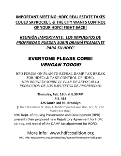 More info - the HDFC Coalition