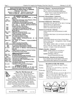 Pray For The Recovery of - St. Joseph of Palisades