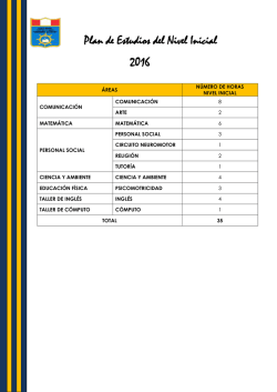 Plan de Estudios del Nivel Inicial 2016