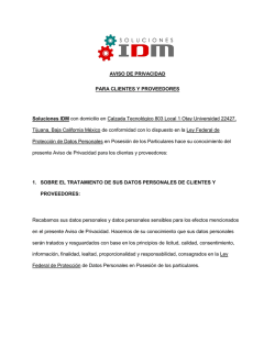 AVISO DE PRIVACIDAD PARA CLIENTES Y