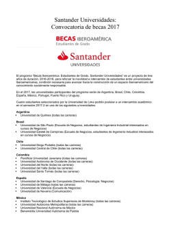 Santander Universidades: Convocatoria de