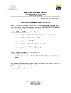 Direcci&oacute;n Nacional de Aduanas Tareas de mantenimiento s&aacute;bado