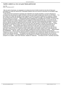 Quill&oacute;n celebr&oacute; su vino con gran fiesta patrimonial