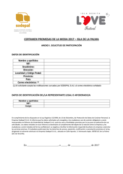 Anexo I Solicitud - Isla Bonita Love Festival