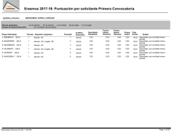 Erasmus 2017-18: Puntuaci&oacute;n por solicitante Primera Convocatoria
