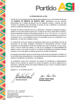 LA GUERRA NO MERECE UN MUERTO M&Aacute;S