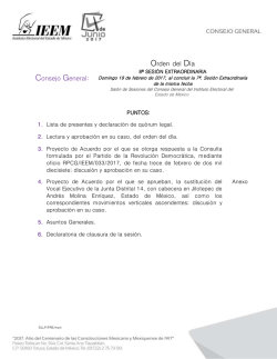 Consejo General: Orden del D&iacute;a