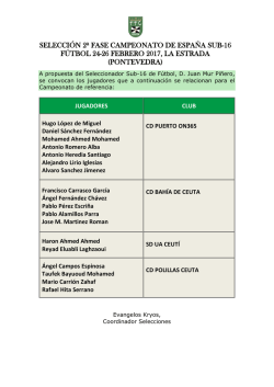 Selecci&oacute;n Sub-16 F&uacute;tbol, lista definitiva 2&ordf; Fase