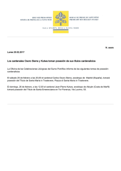 Los cardenales Osoro Sierra y Kutwa toman posesi&oacute;n