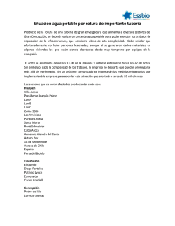 Situaci&oacute;n agua potable por rotura de importante tuber&iacute;a