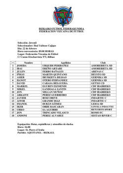 Juvenil Seleccionador: Ibai Unibaso Cajigas D&iacute;a: 22 de f