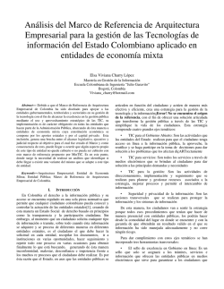 An&aacute;lisis del Marco de Referencia de Arquitectura Empresarial para