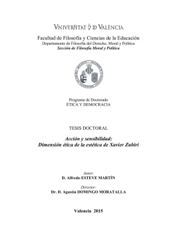 Acci&oacute;n y sensibilidad, dimensi&oacute;n &eacute;tica de la est&eacute;tica de