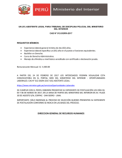 (01) asistente legal para tribunal de disciplina policial del ministerio