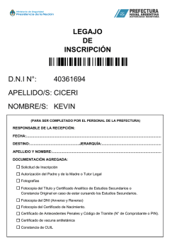 D.N.I N&deg;: NOMBRE/S: LEGAJO DE INSCRIPCI&Oacute;N APELLIDO/S