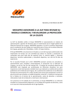 Comunicado de Mediapro por asesoramiento a la AUF