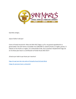 Como el Fondo Anual de St. Mary de 2016-2017 llega a