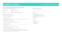 RESUMEN DE SUBASTA Central Anal&oacute;gica