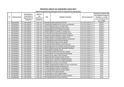 PROCESO &Uacute;NICO DE ADMISI&Oacute;N COAR 2017