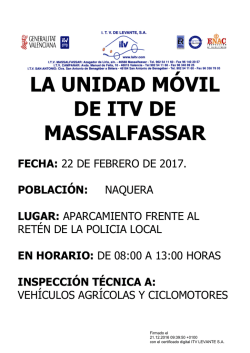 LA UNIDAD M&Oacute;VIL DE ITV DE MASSALFASSAR
