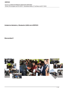Unidad de Admisi&oacute;n y Nivelaci&oacute;n (UAN) de la ESPOCH Bienvenidos!!!