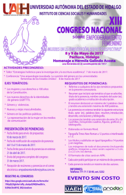 congreso nacional - Universidad Aut&oacute;noma del Estado de Hidalgo