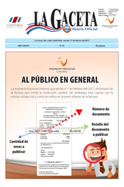 LA GACETA N&deg; 35 de la fecha 17 02 2017