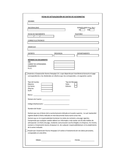 (*) Solicitud de pago por transferencia bancaria
