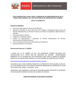 (01) especialista legal para la unidad de acciones especiales de la