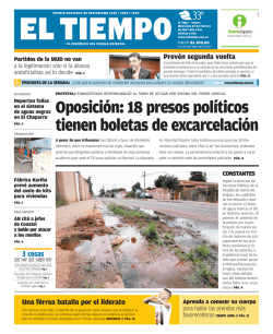 Oposici&oacute;n: 18 presos pol&iacute;ticos tienen boletas de