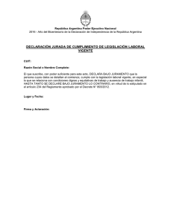 declaraci&oacute;n jurada de cumplimiento de legislaci&oacute;n laboral vigente