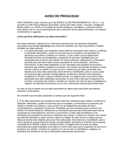 aviso de privacidad - 3D World Class Programming