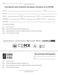 Solicitud, Convocatoria 2017