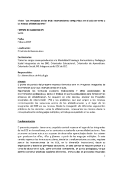 Los Proyectos de los EOE: intervenciones