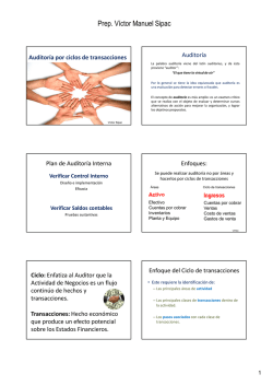 Los nuevos Enfoques de Auditoria, los Ciclos de Transacciones