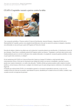 CEAPA Coquimbo vacun&oacute; a perros contra la rabia