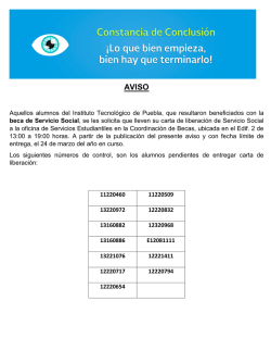 aviso - Instituto Tecnol&oacute;gico de Puebla