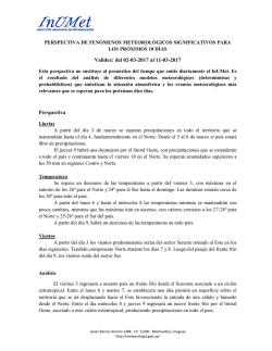 Perspectiva de fen&oacute;menos meteorol&oacute;gicos para los
