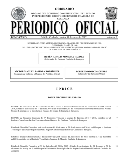 ordinario indice - Peri&oacute;dico Oficial
