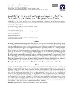 Modelaci&oacute;n de la producci&oacute;n de metano en el Relleno