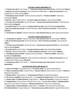 LECTURAS QUINTO A&Ntilde;O B&Aacute;SICO &ldquo;A&rdquo; 1. &ldquo;Cuentos para ni&ntilde;os